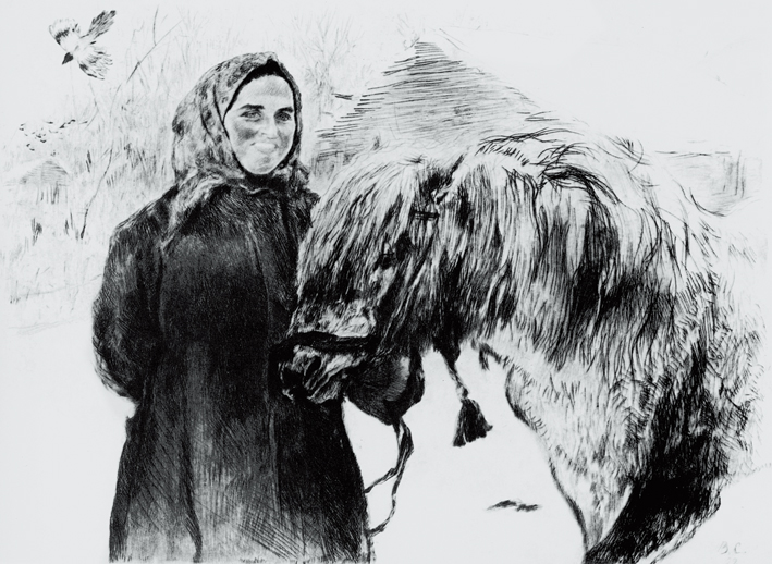  瓦伦丁·亚历山德罗维奇·谢洛夫 Valentin Alexandrovich Serov —— 牵马的农妇